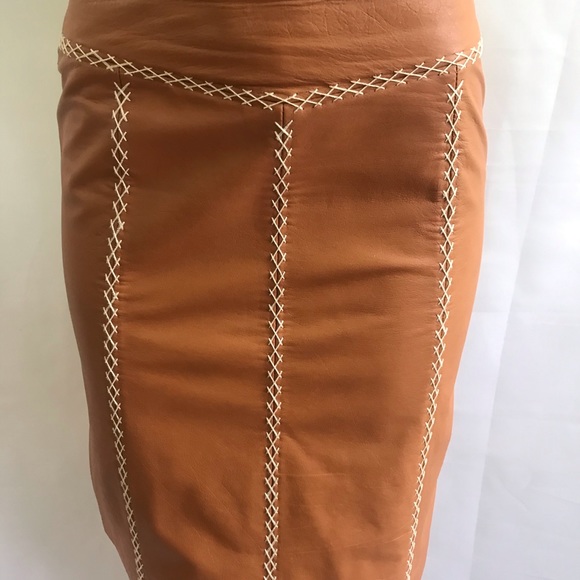 GAP Dresses & Skirts - GAP BOHO camel color leather with cross stitching